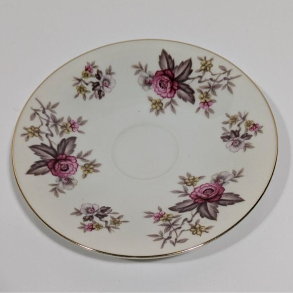 Meito Norleans Rosanne Saucer Pink Floral Porcelain Occupied Japan Vintage